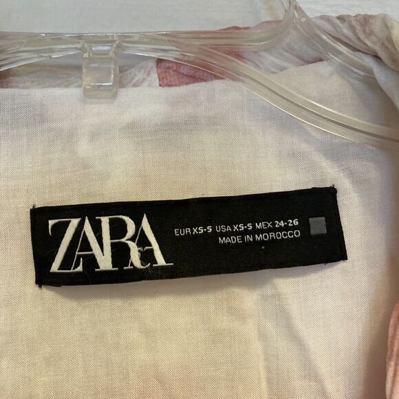 Zara Kimono Pink Tie Dye Smocked Waffle Style Lined Size XS Beachy Boho Chic - Picture 2 of 16